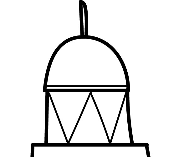 黑色手绘建筑