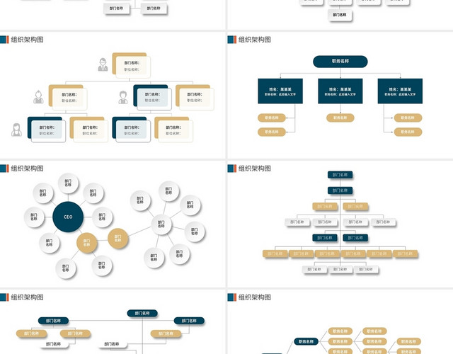 企业组织架构图PPT模板