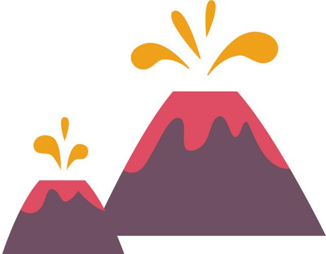 红色简约火山矢量素材