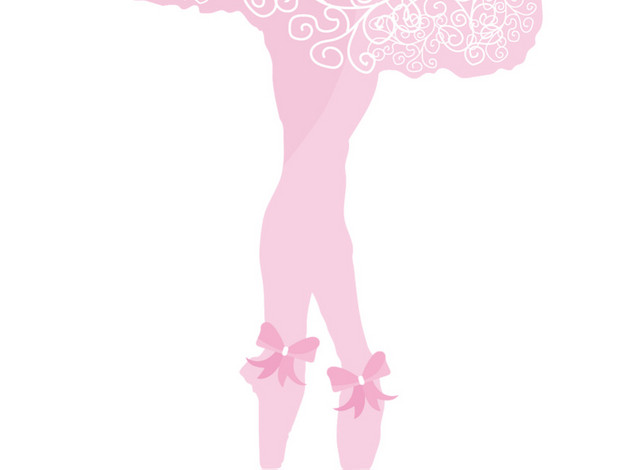粉色简约芭蕾女孩矢量素材