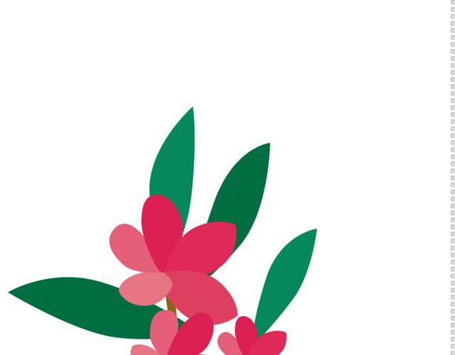 红色简约小花矢量素材