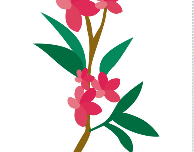 红色简约小花矢量素材