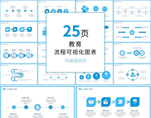 教育流程可视化图表集PPT模板