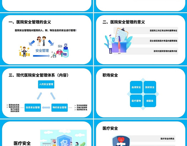 蓝色医院安全生产培训PPT模板