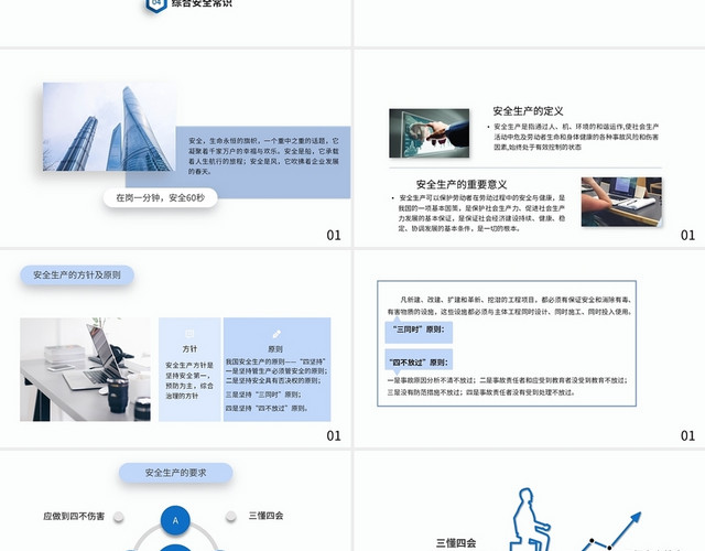 蓝色简约商务风2021年设备安全培训PPT模板