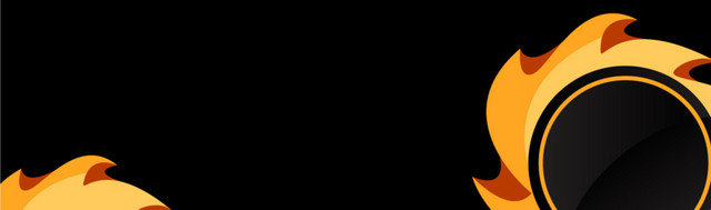 简约黑底橘色火轮背景素材
