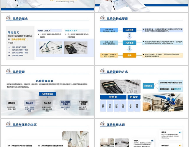 蓝色简约商务风保险基础知识培训保险公司新人入职培训PPT模板