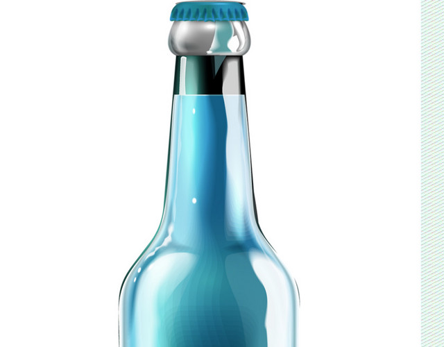 蓝色玻璃瓶酒瓶