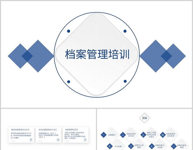 蓝色简约大气商务风工作汇报暗杆管理制度培训课件