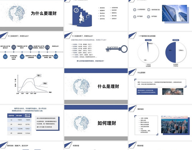 蓝色商务风简约金融理财基础知识培训企业培训PPT模板