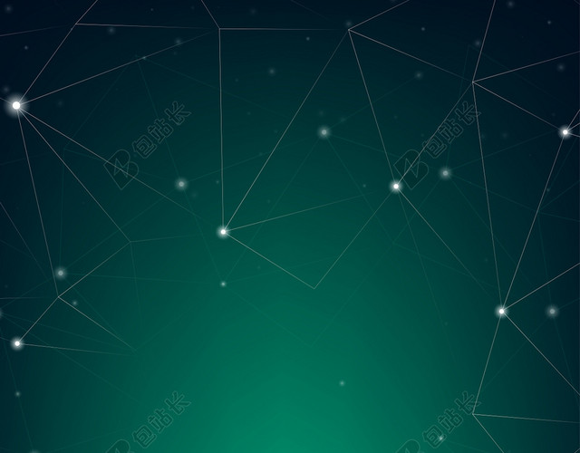多边形点线线条黑绿色渐变背景图
