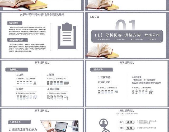 简约教育工作汇报PPT模板