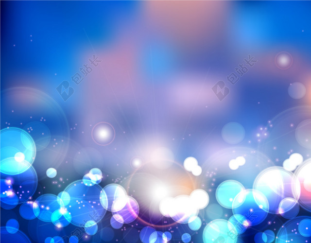 蓝色气泡幻影朦胧背景