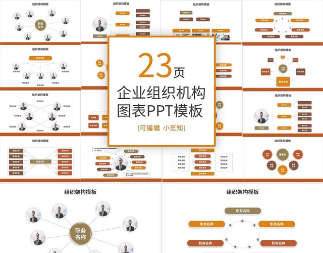 微粒体公司组织架构图PPT模板
