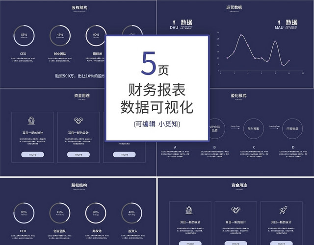 财务分析可视化图表PPT模板