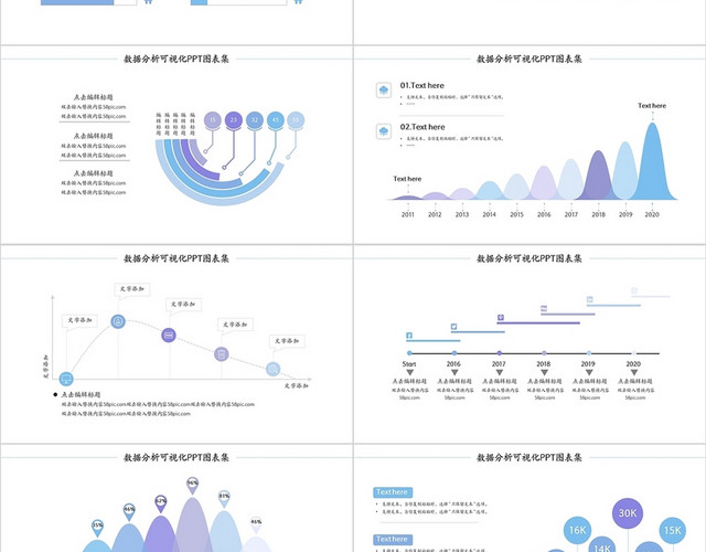 紫色信息可视化图表数据分析PPT模板