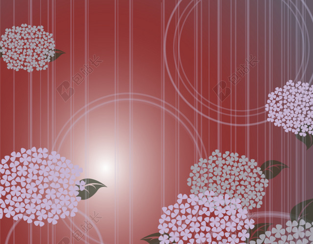 红色花卉 装饰背景