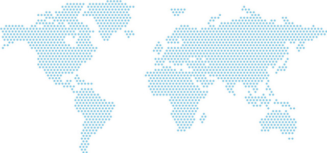 蓝色圆点世界地图元素
