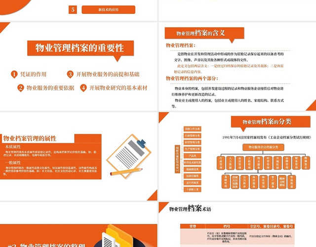 橘色简约风档案管理员培训手册PPT模板