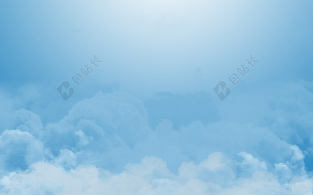 浅蓝蓝色天空白云BANNER背景
