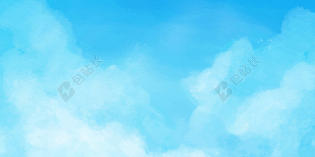 蓝色蓝天白云BANNER背景