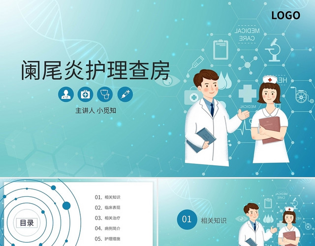 阑尾炎护理查房PPT模板