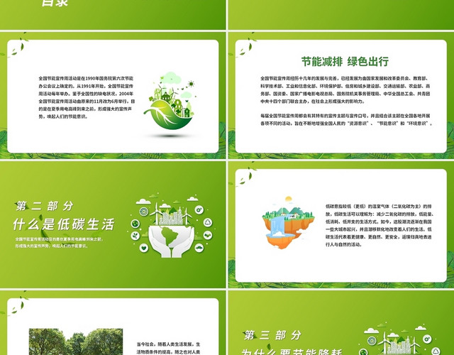 绿色创意环境保护低碳生活科普PPT模板