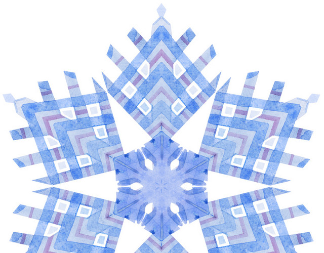 蓝色的雪花矢量元素