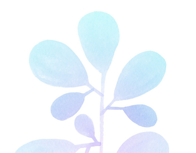 淡蓝色花卉免抠素材