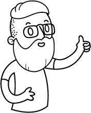 白色漫画男人手绘素材