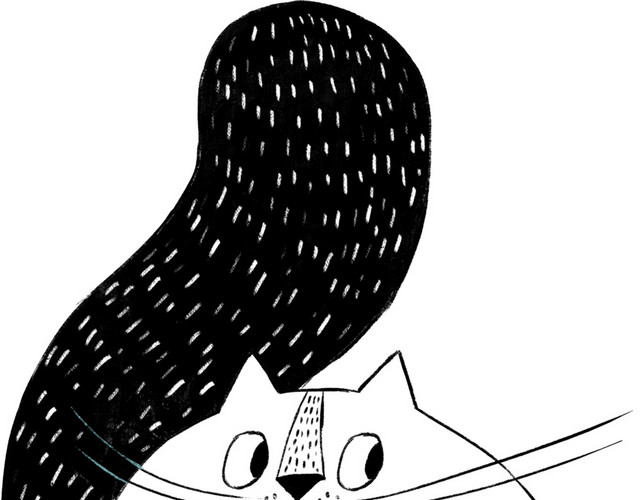 简洁手绘黑白插画素材