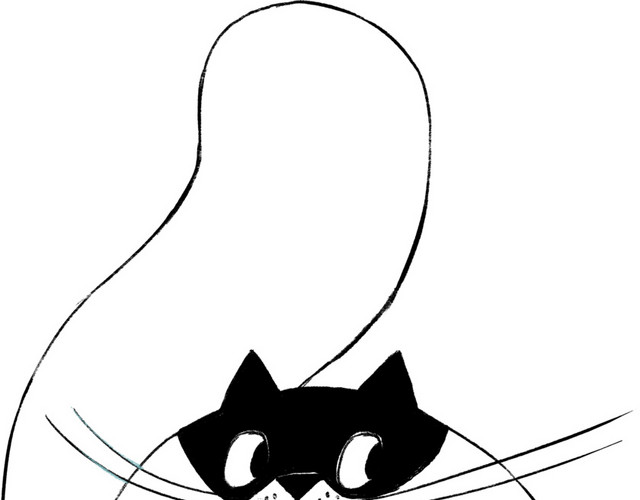 简洁手绘黑白插画素材