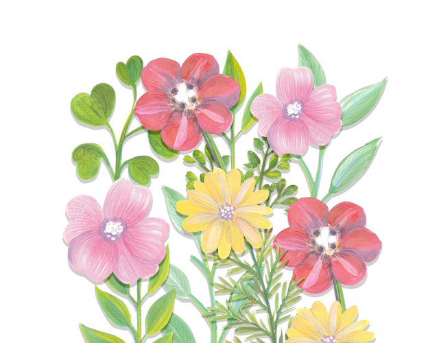 小清新水彩花卉图片