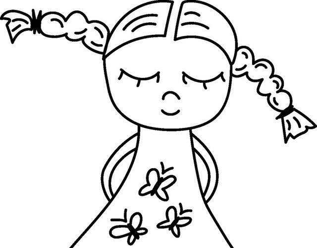 卡通涂鸦小女孩