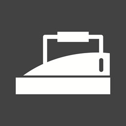 白色熨斗黑色背景小图标