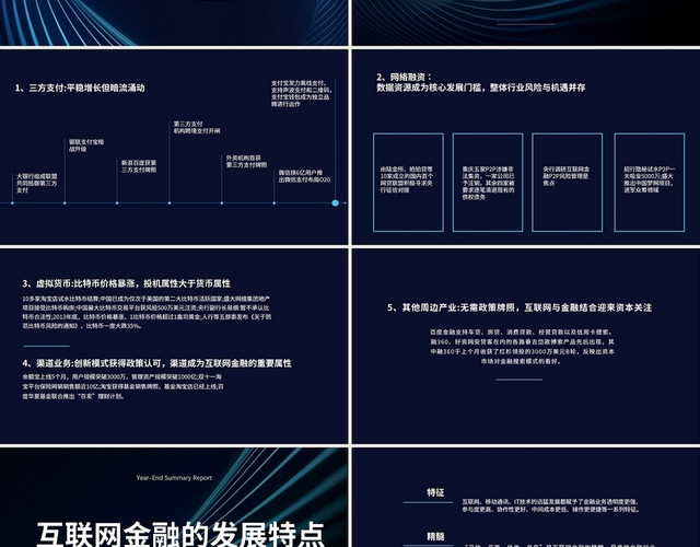 简约科技风格互联网金融交谈商务PPT模板