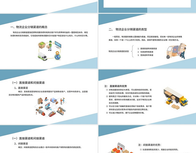 蓝色商务物流企业渠道策略PPT模板