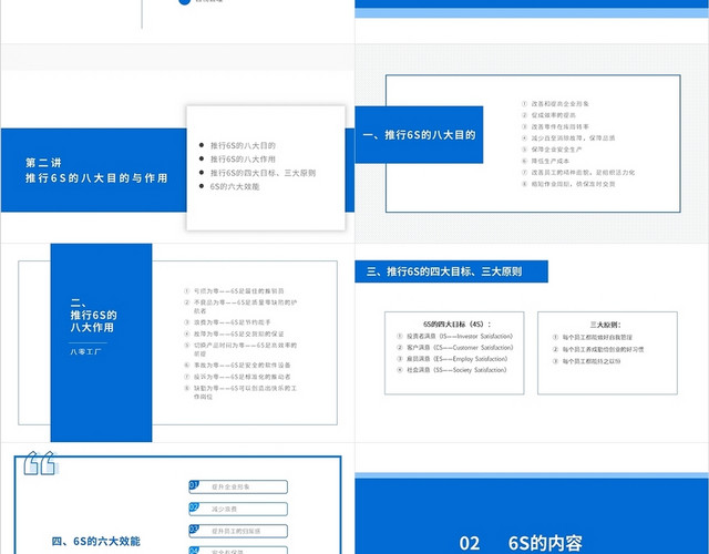 蓝色简约商务工作6S基础知识培训市场分析PPT模板