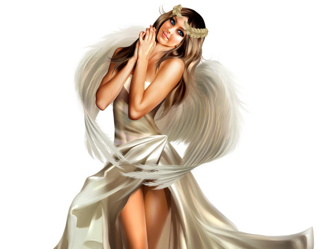 欧美风天使翅膀美女素材