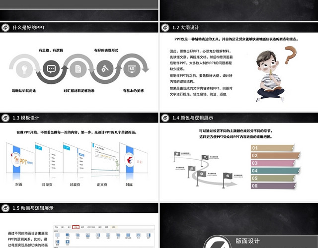 黑色黑板简约PPT制作技巧教学PPT课件