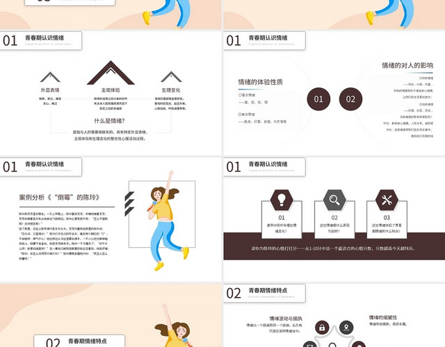 揭开情绪的面纱青春期情绪特点教育主题班会PPT模板