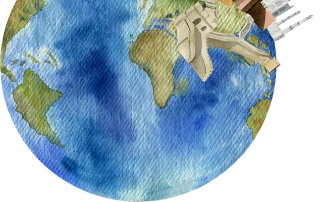 欧式复古名胜古迹建筑