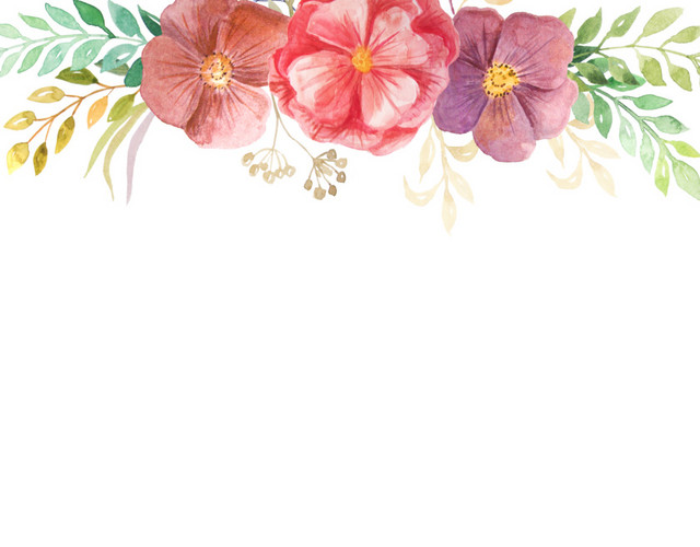 小清新唯美彩色鲜花边框素材