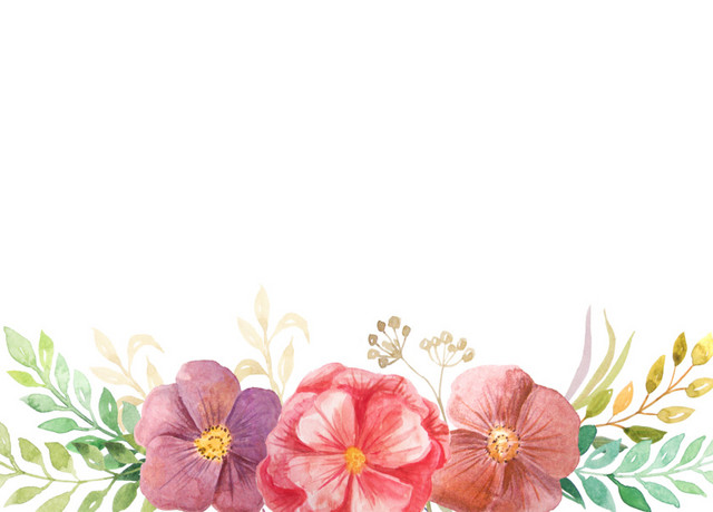 小清新唯美彩色鲜花边框素材