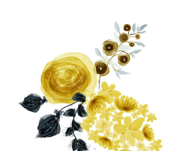 小清新唯美黄色鲜花素材