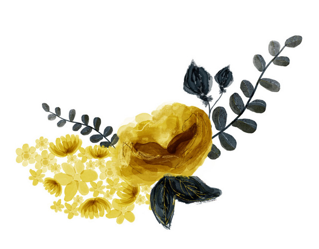 小清新唯美黄色鲜花素材