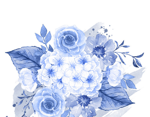 小清新唯美蓝色鲜花素材