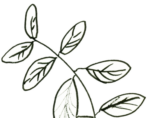 黑色线条简笔画
