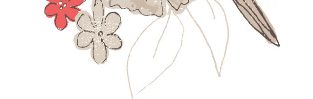 卡通手绘水彩花朵