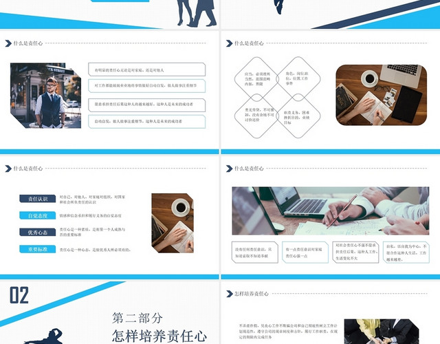蓝色商务风责任心塑造企业部门培养塑造责任心PPT模板